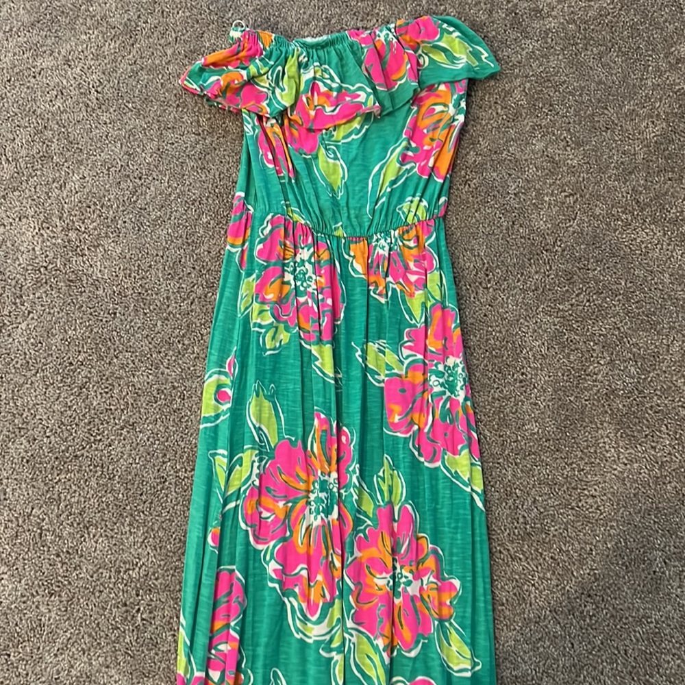 Lilly Pulitzer Green Floral Maxi Dress - Picture 3 of 5